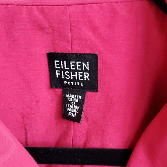 EILEEN FISHER Fuchsia Jacket - Size Petite Medium - Picture 3 of 5